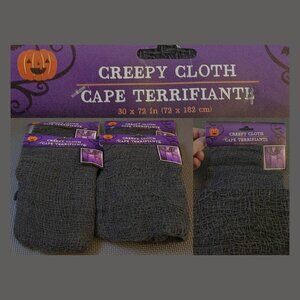 (4) Creepy Cloth Halloween Decorations 30 X 72 Fabric, Black